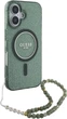 Etui Guess IML Glitter With Pearl Strap MagSafe do Apple iPhone 16 Plus Green (GUHMP16MHGCRELSA) - obraz 3