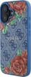 Панель Guess 4G Flowers Print MagSafe для Apple iPhone 16 Blue (GUHMP16SP4ROPEMCB) - зображення 3