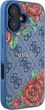 Панель Guess 4G Flowers Print MagSafe для Apple iPhone 16 Blue (GUHMP16SP4ROPEMCB) - зображення 4