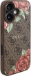 Etui Guess 4G Flowers Print MagSafe do Apple iPhone 16 Brown (GUHMP16SP4ROPEMCW) - obraz 4