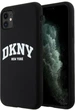 Etui DKNY Liquid Silicone White Printed Logo MagSafe do Apple iPhone 11 / Xr Black (3666339266592) - obraz 1