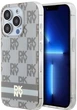 Etui DKNY IML Checkered Mono Pattern & Printed Stripes MagSafe do Apple iPhone 13/13 Pro Beige (3666339269432) - obraz 1