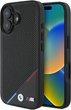 Etui plecki BMW M Perforated Tricolor Line MagSafe do Apple iPhone 16 Black (BMHMP16S23PUPDK) - obraz 1
