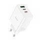 Мережевий зарядний пристрій HOCO C126A Pure power PD40W three-port(2C1A) charger White (6931474798725) (384) - изображение 3