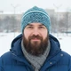 Шапка мужская вязаная ACORN light, шапка-желудь с полосой, бело-зеленая шапка бини, ручная работа от PRIGRIZ, 52-58 см - изображение 1