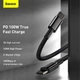 Кабель BASEUS Type-C to Type-C Tungsten Gold Fast Charging |1m, 100W, 5A| (CATWJ-01) - изображение 3