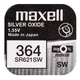 Батарейка SR621 (364) Maxell 1,55V silver oxide (1 шт.) - изображение 1