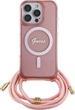 Etui Guess Crossbody Cord Script MagSafe do Apple iPhone 16 Pro Max Pink (GUHMP16XHCTSGNSP) - obraz 1