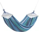 Hamak Nils Camp NC9004 z drewnianą belką 70 cm i metalowym uchwytem Niebiesko-Ciemnoniebieski (5907695593471) - obraz 1