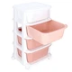 Полиця для іграшок Springos HA0212 з 4 шухлядами на колесах Рожево-біла (5908455300476) - зображення 5