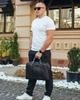 Мужская сумка для документов и ноутбука 39x28x7 / портфель из натуральной телячей кожи, черный - изображение 3