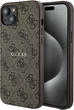 Etui plecki Guess 4G Collection Leather Metal Logo MagSafe do Apple iPhone 14/15/13 Brown (3666339226428) - obraz 1