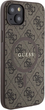 Etui plecki Guess 4G Collection Leather Metal Logo MagSafe do Apple iPhone 14/15/13 Brown (3666339226428) - obraz 4