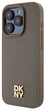 Etui DKNY Leather Pattern Metal Logo MagSafe do Apple iPhone 14 Pro Brown (3666339261771) - obraz 2