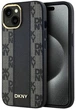 Etui DKNY Leather Checkered Mono Pattern MagSafe do Apple iPhone 14 / 15 / 13 Black (3666339259792) - obraz 1
