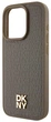 Etui DKNY Leather Pattern Metal Logo MagSafe do Apple iPhone 14 Pro Max Brown (3666339261788) - obraz 5