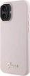 Панель Guess Silicone Script Metal Logo & Frame для Apple iPhone 16 Plus Pink (GUHCP16MSMBSLP) - зображення 3