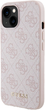 Etui plecki Guess 4G Metal Gold Logo do Apple iPhone 13/14/15 Pink (3666339171780) - obraz 2
