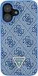 Панель Guess Leather 4G Triangle Strass для Apple iPhone 16 Blue (GUHCP16SP4TDPB) - зображення 2