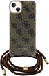 Etui Guess Crossbody Cord 4G Print do Apple iPhone 13/14/15 Brown (3666339148065) - obraz 3