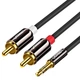 Кабель мультимедийный 3.5mm M to 2xRCA M 3.0m AV116 black Ugreen (10590) - изображение 2