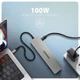 USB-хаб Axagon HMC-7HX2 USB-C 5Gbps DUAL 4K Display 7in1 hub Grey - зображення 3