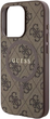 Etui plecki Guess 4G Collection Leather Metal Logo MagSafe do Apple iPhone 14 Pro Brown (3666339226442) - obraz 5