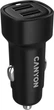 Автомобільний зарядний пристрій Canyon OnDrive 24 24W 2xUSB-A Black (CNE-CCABR2AA) - зображення 1