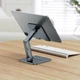 Подставка для планшета настольная Baseus Desktop Biaxial Foldable Metal Stand (4,7"-13", Алюминий). Grey - изображение 4