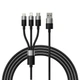 USB кабель 3в1 Micro USB/Lightning/Type-C Baseus StarSpeed One-for-three Fast Charging (1.2м, 3.5A). Black - изображение 1