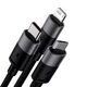 USB кабель 3в1 Micro USB/Lightning/Type-C Baseus StarSpeed One-for-three Fast Charging (1.2м, 3.5A). Black - изображение 4