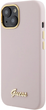 Etui Guess Silicone Script Metal Logo & Frame do Apple iPhone 15/14/13 Pink (3666339149185) - obraz 2