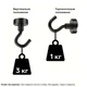 Набір магнітних гачків Semi Magnetic hooks Strong, 6 шт - Black - зображення 3