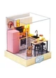 3D-конструктор Румбокс "Corner of Happiness" (Уголок счастья) QT-027, интерьерная миниатюра DIY Кухня с подсветкой и куполом - изображение 1