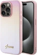 Панель Guess Saffiano Iridescent Script для Apple iPhone 15 Pro Max Pink (3666339224813) - зображення 1