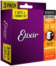 Струны для акустической гитары Elixir 3 Pack 16539 Nanoweb 80/20 Bronze Light Acoustic Guitar Strings 12/53 - изображение 1