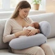 Подушка-диванчик для кормления Sei Design Хлопок антиаллергенный 60х70х16 см Серо-бежевый (4823133300276) - изображение 3