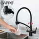 Смеситель для кухни на две воды GAPPO G4398-16 с гибким изливом, черный - изображение 2