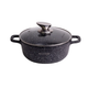 Каструля литий алюміній 6,5л 28*12,5см скляна кришка а/п Black marble 4406 KAMILLE - изображение 1