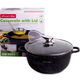 Каструля литий алюміній 4,5л 24*11,5см скляна кришка а/п Black marble 4405 KAMILLE - зображення 2