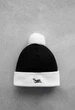 Мужская шапка стаф черно-белая с логотипом с помпоном зимняя Staff black & white logo pompon Универсальный (371781) - изображение 1