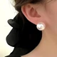 Серьги гвоздики Большая бусина jeweston Белого цвета - изображение 5