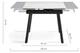 Стіл обідній, розкладний 4-6 місць 190 см Hugo, Pure white ceramic top black base - изображение 8