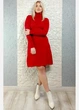 Сукня А-силуету з високим коміром Sweet lady червоний L-XL 23-89038 - изображение 4