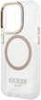 Etui plecki Guess Metal Outline Magsafe do Apple iPhone 15 Pro Transparent/Gold (3666339196912) - obraz 4