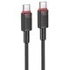 Кабель зарядки BOROFONE BX110 Type-C to Type-C (60W) fast charge (1M) швидка зарядка для пристроїв Чорний - изображение 1