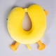 Дорожня подушка-рогалик Каченя з Memory Foam / дитяча ортопедична подушка для шиї в авто, жовта - зображення 5