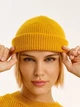 Вязаная шапка Мини-бини (Монатик) One-size Горчичный - изображение 1