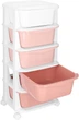 Полиця для іграшок Springos HA0211 з 5 шухлядами на коліщатках Рожево-біла (5908455300452) - зображення 2
