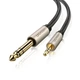 Аудіокабель UGREEN AV127 3.5mm to 6.35mm TRS Stereo Audio Cable 1m Gray - зображення 1
